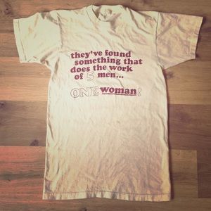 Vintage Cream Tee Shirt Size Small